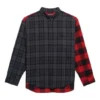 Cămașă din flanelă în carouri patchwork „Red Black” 647364TJM136167