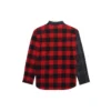 Cămașă din flanelă în carouri patchwork „Red Black” 647364TJM136167