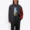 Cămașă din flanelă în carouri patchwork „Red Black” 647364TJM136167