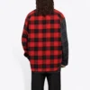 Cămașă din flanelă în carouri patchwork „Red Black” 647364TJM136167