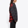 Cămașă din flanelă în carouri patchwork „Red Black” 647364TJM136167