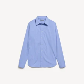 Cămașă din poplin cu dungi pentru femei, în albastru/bleu marin