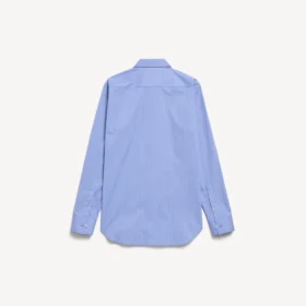 Cămașă din poplin cu dungi pentru femei, în albastru/bleu marin