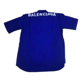 Cămașă din poplin de bumbac cu logo pe spate „Albastru” 556913TEM164210