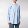 Cămașă din poplin de bumbac cu logo pe spate „Albastru deschis” 508465TWB044850