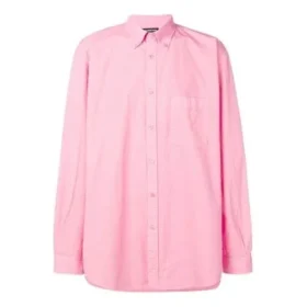 Cămașă din poplin de bumbac cu logo pe spate „Pink” 556878TEM095630 Cămașă din poplin de bumbac cu logo pe spate „Pink” 556878TEM095630