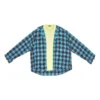 Cămașă și tricou cu imprimeu în carouri Trompe L’oeil „Albastru-Galben Neon” 699371TMM116305