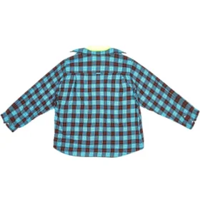 Cămașă și tricou cu imprimeu în carouri Trompe L’oeil „Albastru-Galben Neon” 699371TMM116305 Cămașă și tricou cu imprimeu în carouri Trompe L’oeil „Albastru-Galben Neon” 699371TMM116305