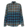 Cămașă oversized din flanel cu mâneci lungi și imprimeu în carouri „Blue Red” 715030TMM116305