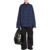 Cămașă oversized reversibilă cu carouri „Yellow Blue” 720105TNM277660