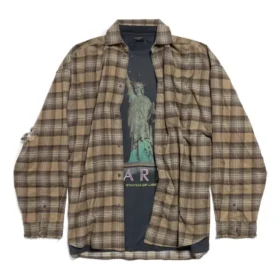 Cămașă supradimensionată Paris Liberty cu straturi „Verde închis” 794656TQM202880 Cămașă supradimensionată Paris Liberty cu straturi „Verde închis” 794656TQM202880