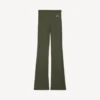 Colanți evazați techwear pentru femei, în nuanțe de kaki/lime
