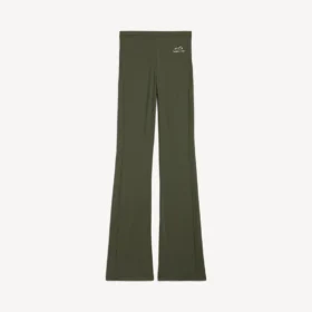 Colanți evazați techwear pentru femei, în nuanțe de kaki/lime