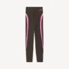 Colanți techwear pentru femei în nuanțe de maro kaki/roz neon