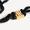 Colier tip choker pentru femei, cu panglică nano, în negru/auriu strălucitor