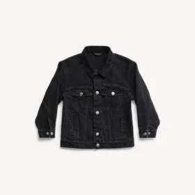 Copii – jachetă oversized Balenciaga, negru decolorat