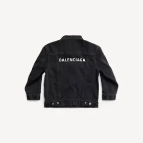 Copii – jachetă oversized Balenciaga, negru decolorat