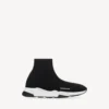 Copii – sneakerși din tricot reciclat „Speed” în negru/alb