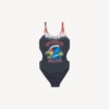 Costum de baie pentru femei cu imprimeu tie-dye extrem, negru