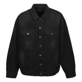 Denim jachetă cu bandă adezivă pentru Political Campaign „Black” 724651TNW111700