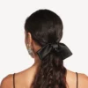 Fundă de accesorii de păr tip toque pentru femei, de culoare neagră
