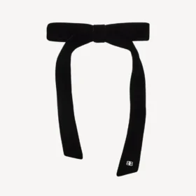 Fundă Holli pentru femei, pentru accesorii de păr fin, în negru/argintiu lucios