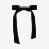 Fundă Holli pentru femei, pentru accesorii de păr fin, în negru/argintiu lucios