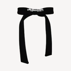Fundă Holli pentru femei, pentru accesorii de păr fin, în negru/argintiu lucios