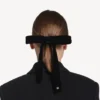Fundă Holli pentru femei, pentru accesorii de păr fin, în negru/argintiu lucios