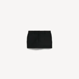 Fustă-pantalon mini croită pentru femei, de culoare neagră