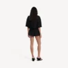 Fustă-pantalon mini croită pentru femei, de culoare neagră