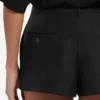 Fustă-pantalon mini croită pentru femei, de culoare neagră