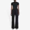FW21 cu imprimeu alfabetic cu logo, croială slim, mânecă scurtă, negru 6617524B0B11077