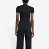 FW21 cu imprimeu alfabetic cu logo, croială slim, mânecă scurtă, negru 6617524B0B11077