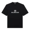 FW21 Tricou cu guler rotund și imprimeu retro GS, negru 612966TKVI71070