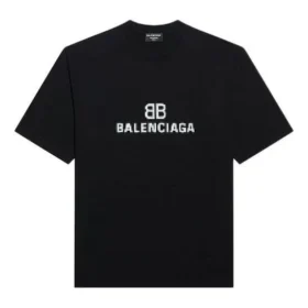 FW21 Tricou cu guler rotund și imprimeu retro GS, negru 612966TKVI71070 FW21 Tricou cu guler rotund și imprimeu retro GS, negru 612966TKVI71070