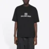 FW21 Tricou cu guler rotund și imprimeu retro GS, negru 612966TKVI71070