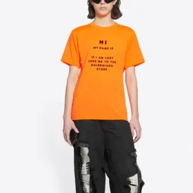 FW21 Tricou elastic cu croială slim și mânecă scurtă, portocaliu 661705TKVH57513 FW21 Tricou elastic cu croială slim și mânecă scurtă, portocaliu 661705TKVH57513