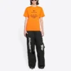 FW21 Tricou elastic cu croială slim și mânecă scurtă, portocaliu 661705TKVH57513