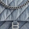 Geantă Crush cu lanț mediu, matlasată „Blue” 7163932AAGX4661