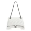 Geantă Crush cu lanț mediu, matlasată „Optic White” 716393210J09001