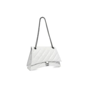 Geantă Crush cu lanț mediu, matlasată „Optic White” 716393210J09001