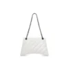 Geantă Crush cu lanț mediu, matlasată „Optic White” 716393210J09001