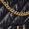 Geantă Crush de dimensiuni medii cu lanț, matlasată „Negru” 716393210J11000