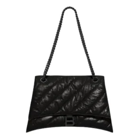 Geantă Crush medie cu lanț, matlasată „Black” 716393210IY1000