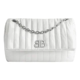 Geantă cu lanț Monaco, medie, matlasată „Off White” 7659452AASE9106