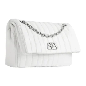 Geantă cu lanț Monaco, medie, matlasată „Off White” 7659452AASE9106