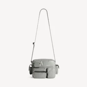 Geantă de aparat foto pentru bărbați, cu design foarte încărcat, în nuanța de gri Balenciaga