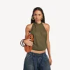 Geantă de bowling mini pentru femei, model Bolero, în nuanța tan cowboy