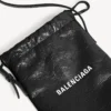 Geantă de cumpărături pentru bărbați cu suport pentru telefon, de culoare neagră